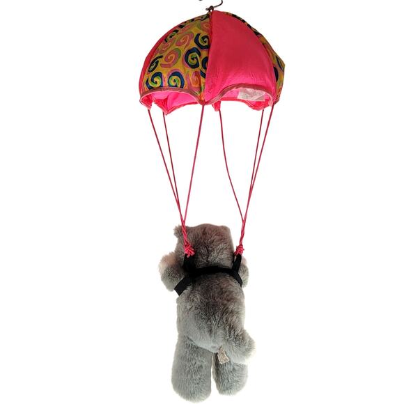 Paratroopers Plush Cat Toy, Colorful Parachute 12" Stuffed Animal Plushie VTG - Picture 4 of 16